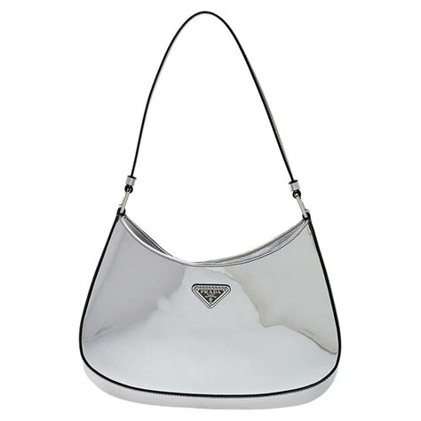 silver prada purse